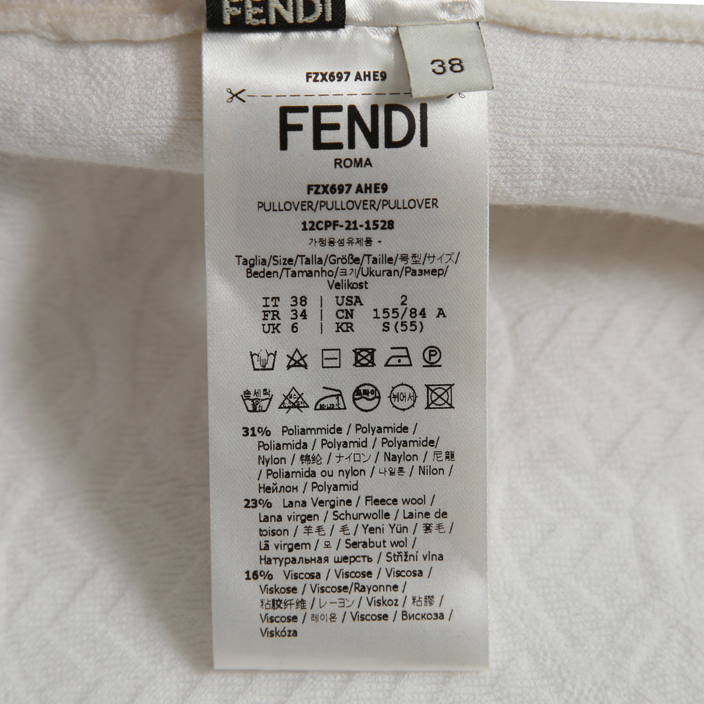 FENDI フェンディ /  21AW FFカリグラフィー ズッカ / ハイネックニット / カシミヤ混 / FZX697 AHE9 / size 38 (クリーム)  レディース