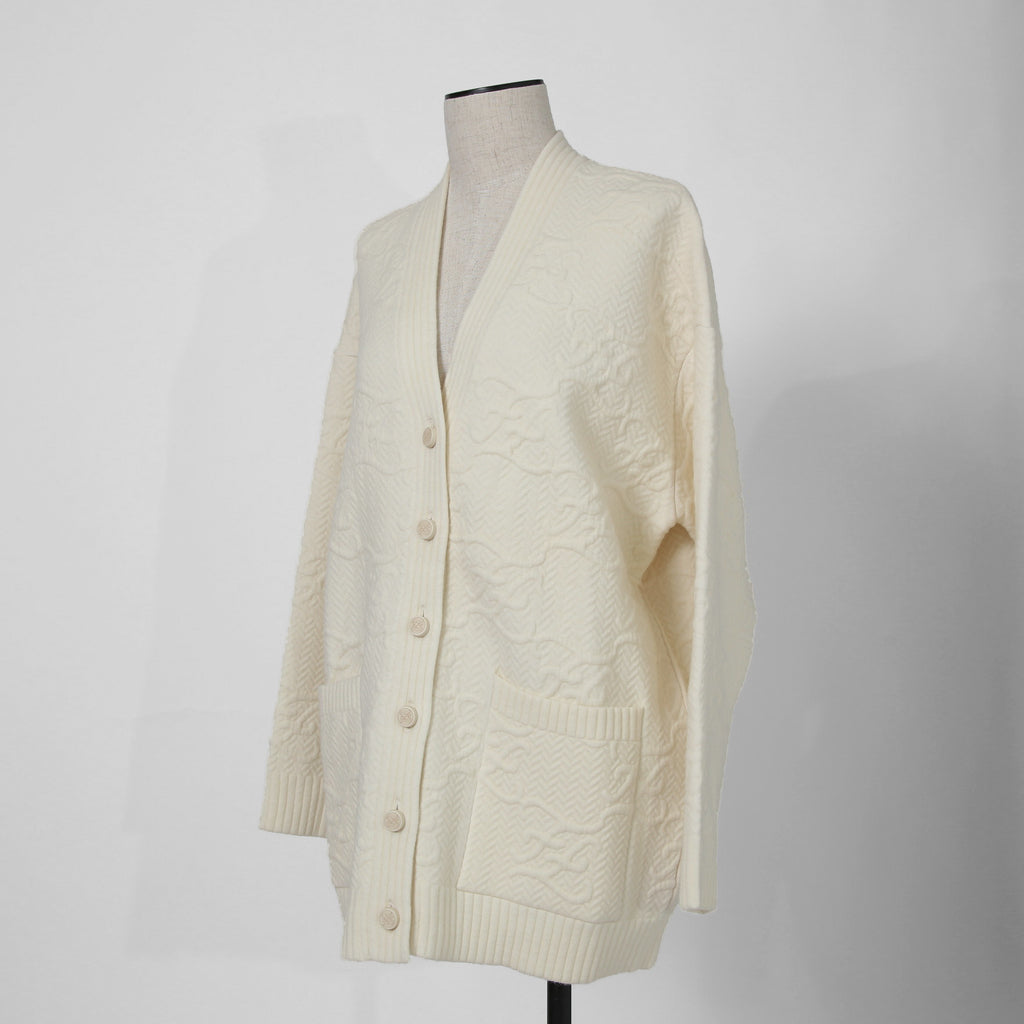 FENDI フェンディ /  21AW FFカリグラフィー ズッカ / ニット カーディガン / ウールカシミヤ / FZC888 AHE9 / size 38 (クリーム)  レディース