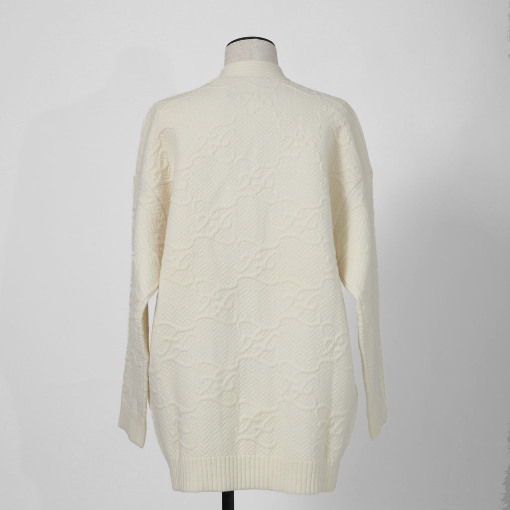 FENDI フェンディ /  21AW FFカリグラフィー ズッカ / ニット カーディガン / ウールカシミヤ / FZC888 AHE9 / size 38 (クリーム)  レディース