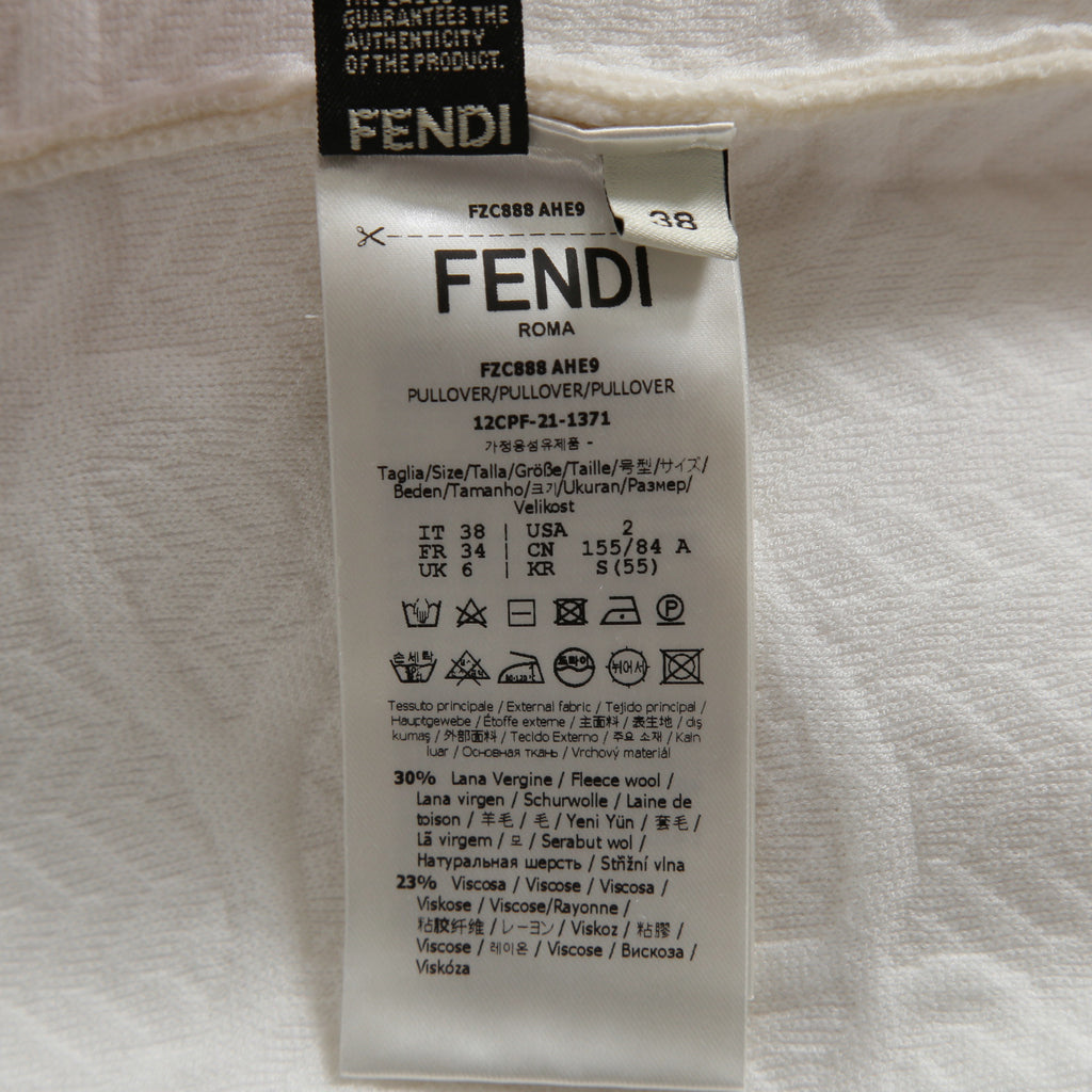 FENDI フェンディ /  21AW FFカリグラフィー ズッカ / ニット カーディガン / ウールカシミヤ / FZC888 AHE9 / size 38 (クリーム)  レディース