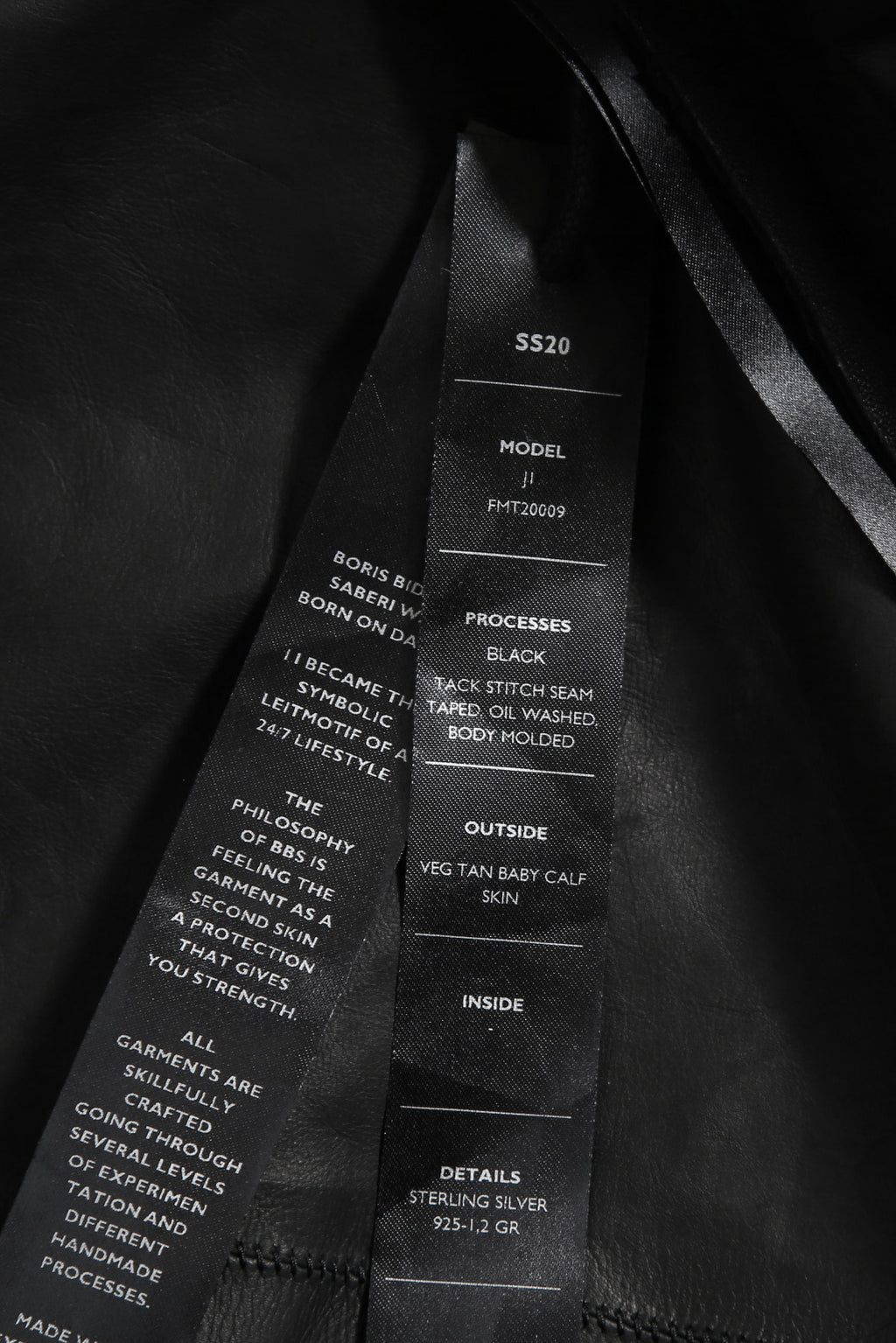 新品 BORIS BIDJAN SABERI / 20SS J1 Calf Reversible Leather Jacket / J1-FMM20009 / size M (BLACK) レザー ジャケット