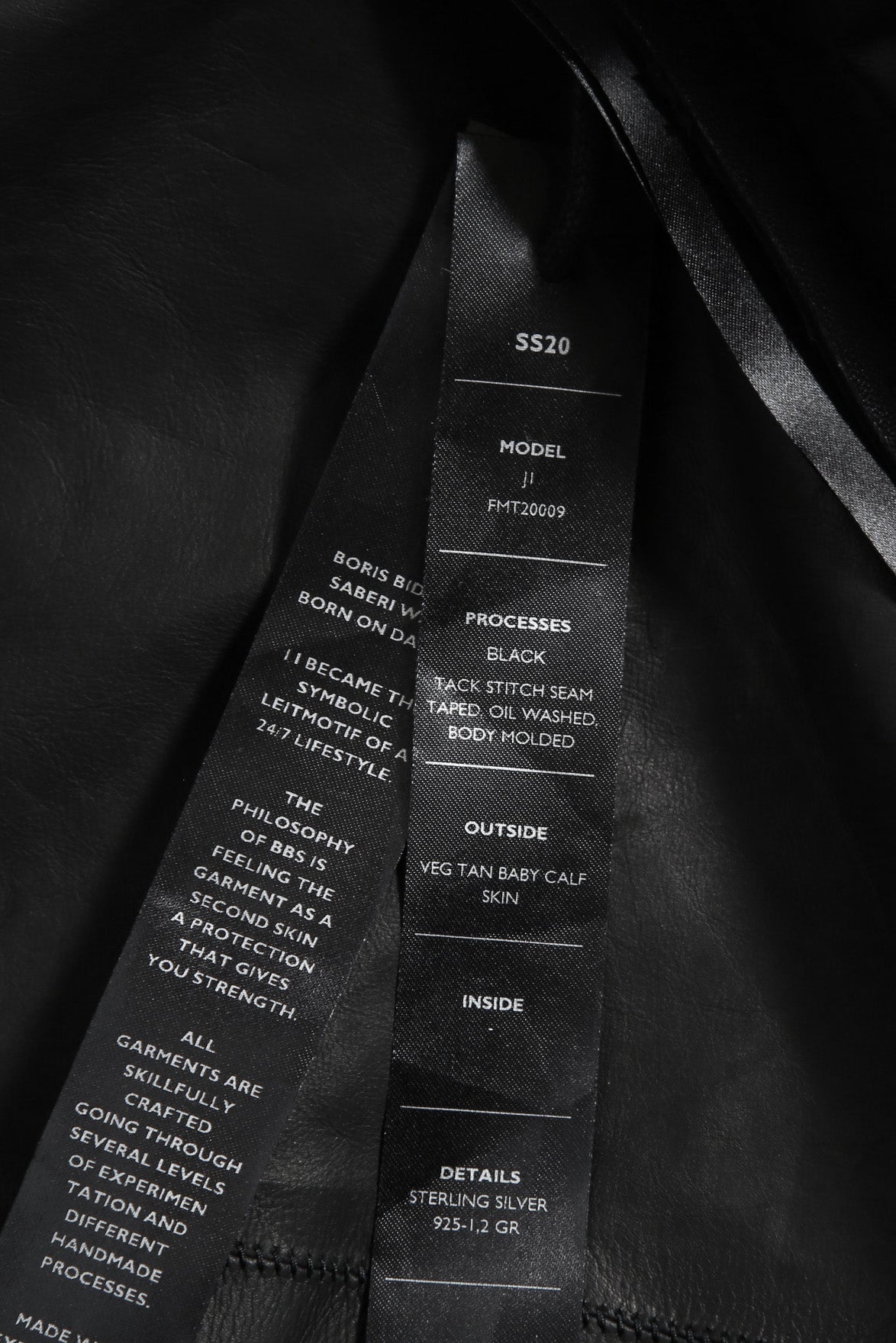 新品 BORIS BIDJAN SABERI / 20SS J1 Calf Reversible Leather Jacket / J1-FMM20009 / size M (BLACK) レザー ジャケット