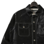 新品 現行デザイン DIESEL ディーゼル / オーバーサイズ PVCコーティング リバーシブル ジャケット J-Film-Rev size S 黒 コットン リネン DIESEL