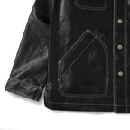 新品 現行デザイン DIESEL ディーゼル / オーバーサイズ PVCコーティング リバーシブル ジャケット J-Film-Rev size S 黒 コットン リネン DIESEL