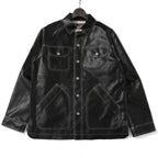 新品 現行デザイン DIESEL ディーゼル / オーバーサイズ PVCコーティング リバーシブル ジャケット J-Film-Rev size S 黒 コットン リネン DIESEL