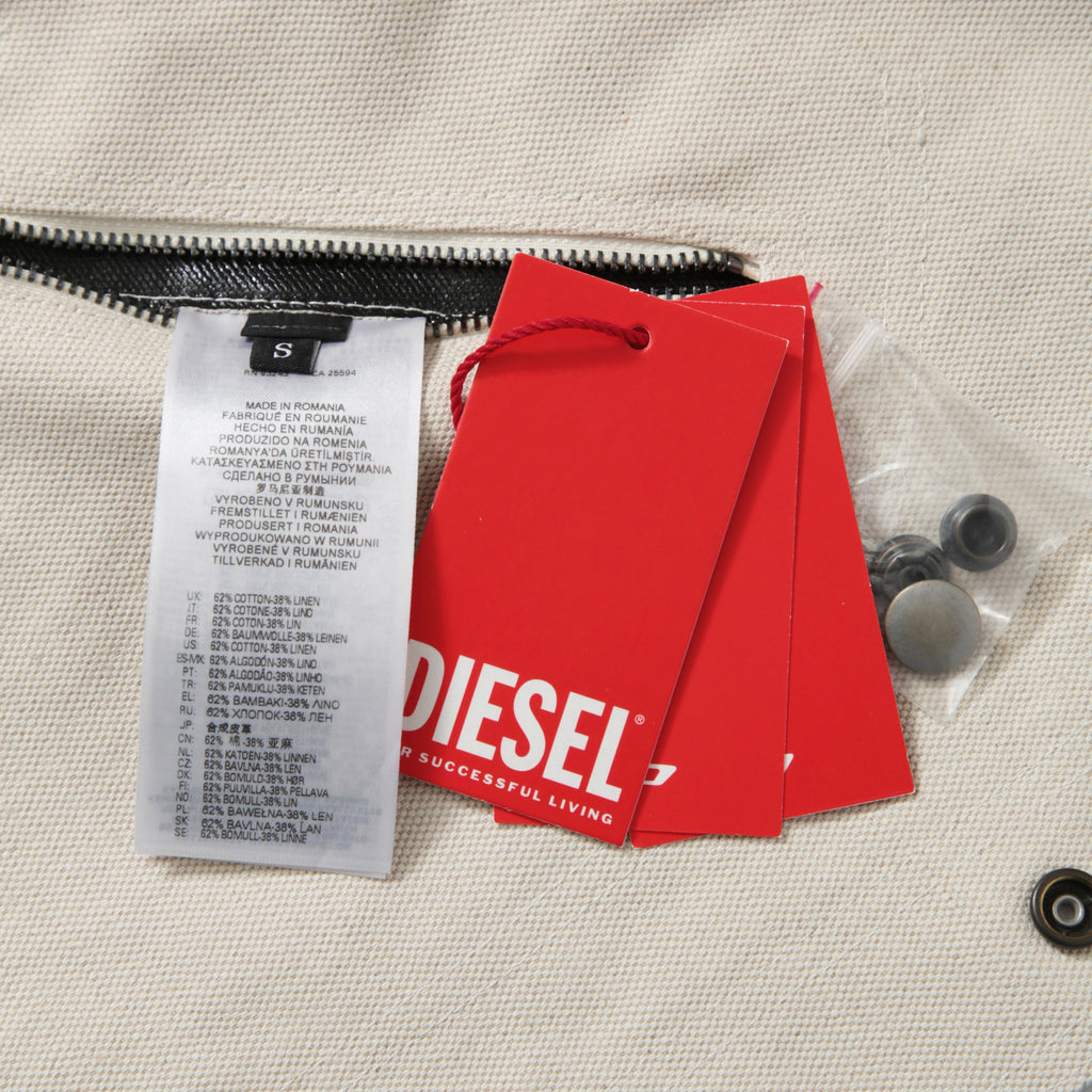 新品 現行デザイン DIESEL ディーゼル / オーバーサイズ PVCコーティング リバーシブル ジャケット J-Film-Rev size S 黒 コットン リネン DIESEL