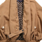 極上品 Louis Vuitton ルイヴィトン / 23年クルーズコレクション "look 4" / キャメルヘア パール コクーン ショートコート  / モノグラム裏地 / 1AAL1B / size 36 (キャメル)