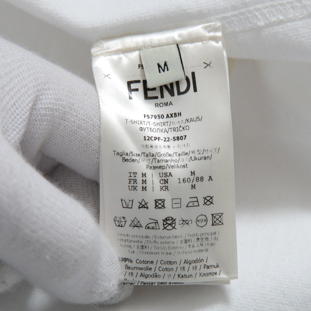 美品 フェンディ FEDNI by MARC JACOBS / コットン プリント Tシャツ / size M (WHITE) F57950 AXBH マークジェイコブス