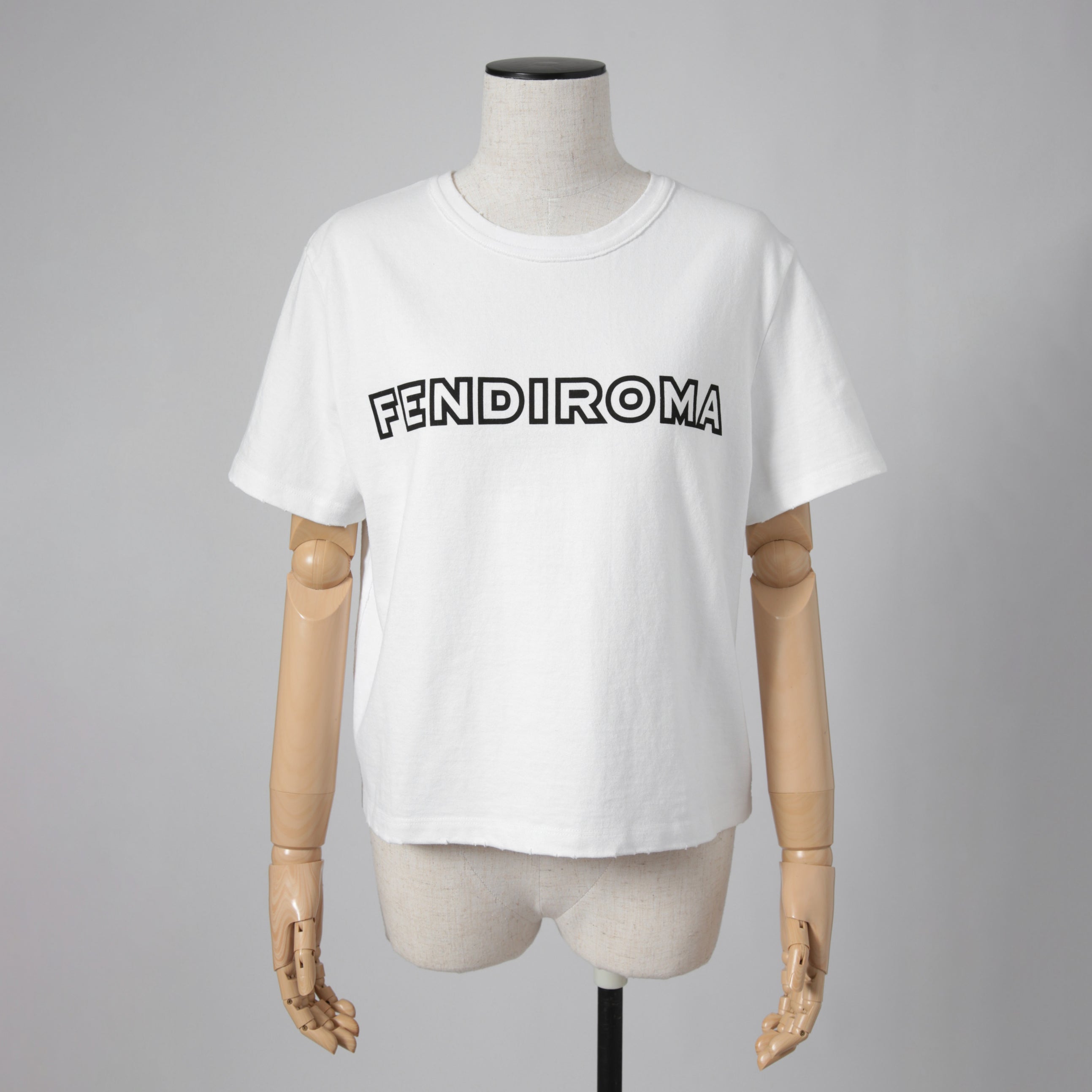 美品 フェンディ FEDNI by MARC JACOBS / コットン プリント Tシャツ / size M (WHITE) F57950 AXBH マークジェイコブス