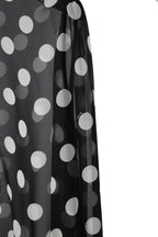 新品 CELINE セリーヌ 定価 22.5万 / 2024年 春夏 シルク100 オーバーターンドカラー ブラウス / ドット柄 / size 40 (黒×白)