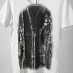 イサムカタヤマバックラッシュ × ATTACHMENT コラボ / クロコライダース プリント Tシャツ / size M (WHITE)