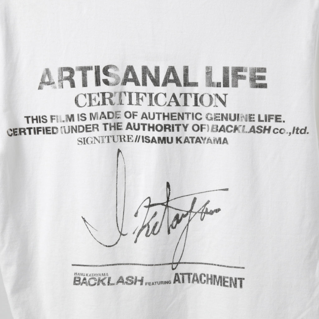イサムカタヤマバックラッシュ × ATTACHMENT コラボ / クロコライダース プリント Tシャツ / size M (WHITE)