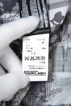 美品 イサムカタヤマバックラッシュ / フラワーチェックプリント シープレザー オープンカラー 半袖シャツ / size M (WHITE×BLACK×GRAY)