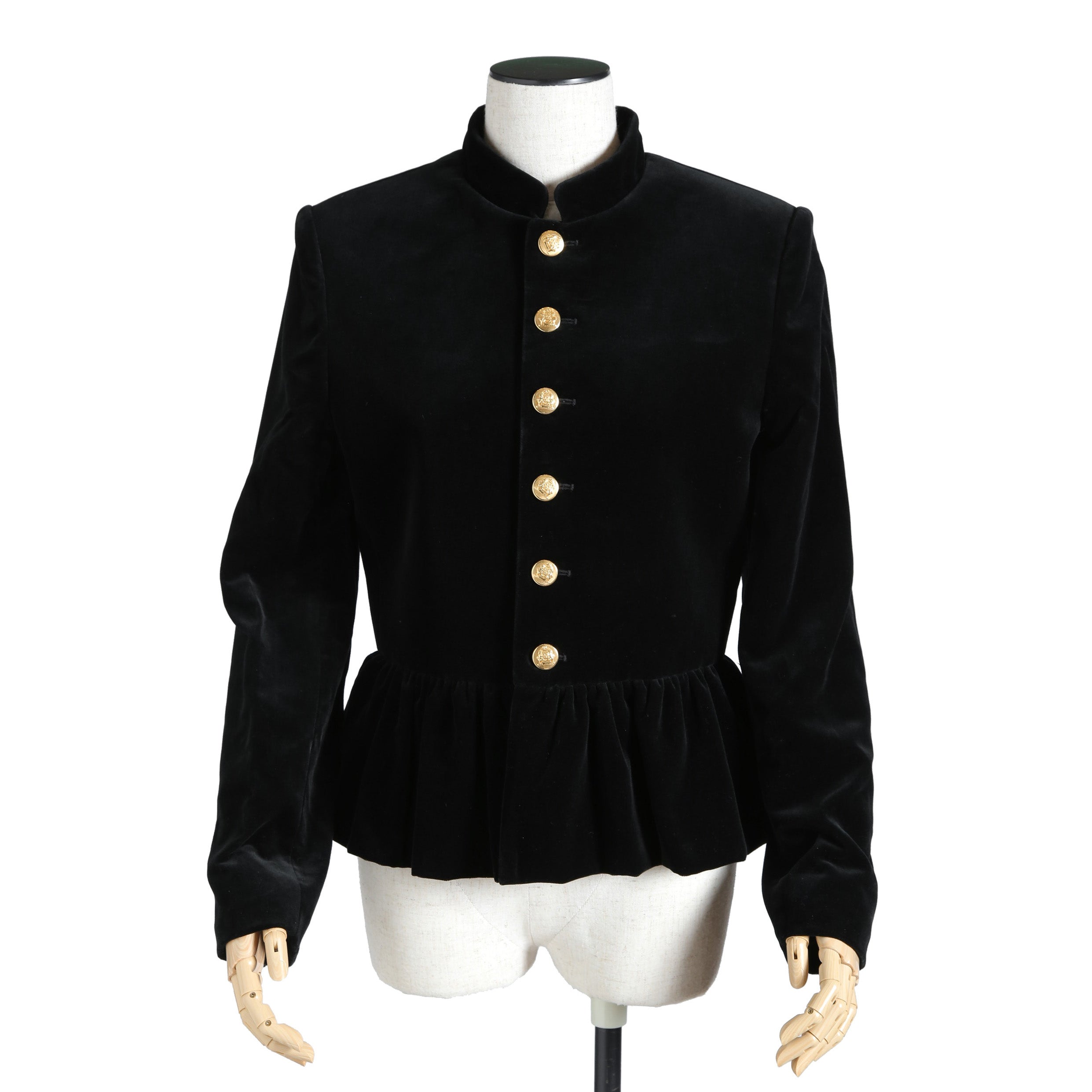 美品 CELINE セリーヌ / 21AW エディ期 Chasseur Jacket ベルベット シャスール ジャケット 2V81D226D / size 38 黒 国内正規品 レディース