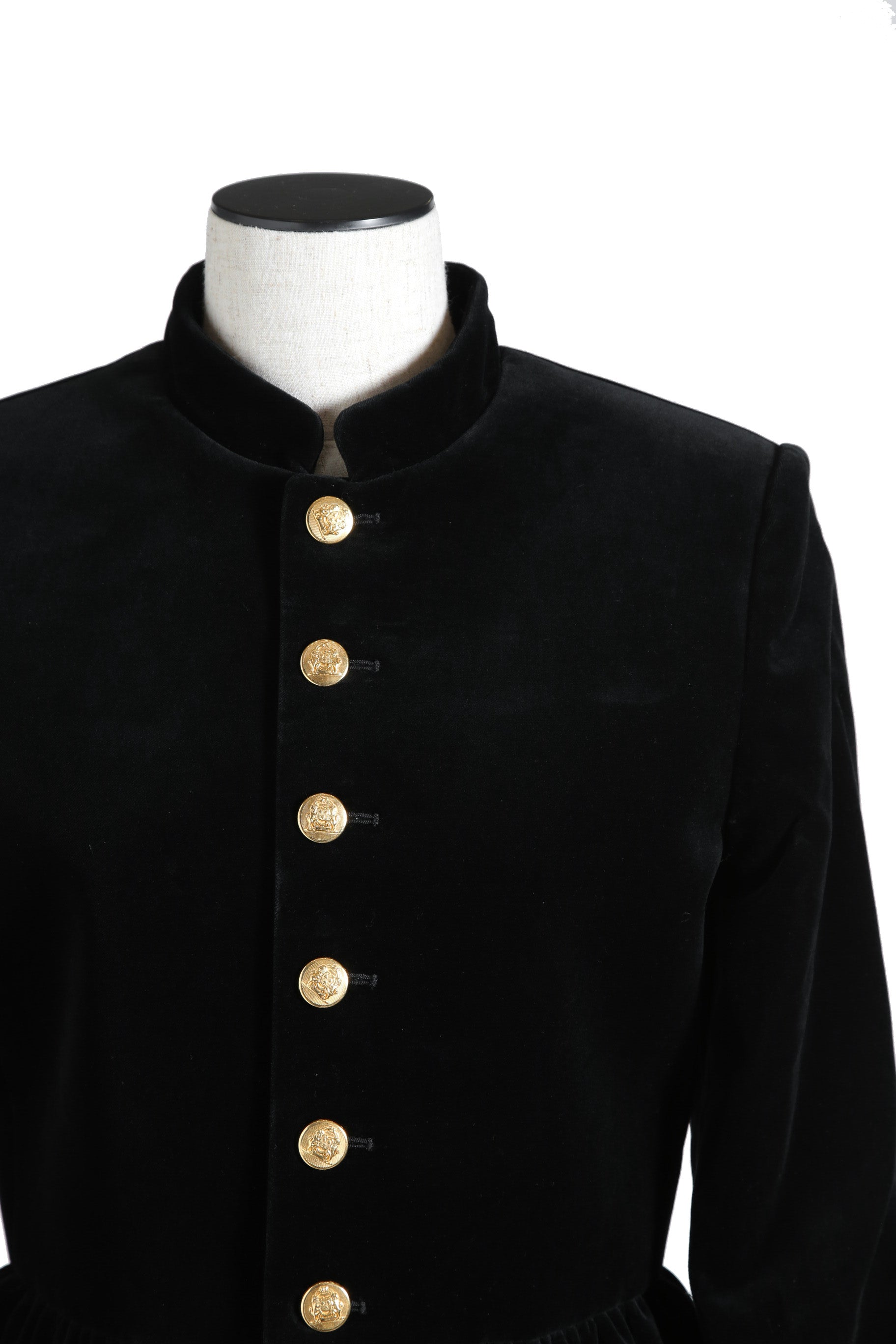 美品 CELINE セリーヌ / 21AW エディ期 Chasseur Jacket ベルベット シャスール ジャケット 2V81D226D / size 38 黒 国内正規品 レディース