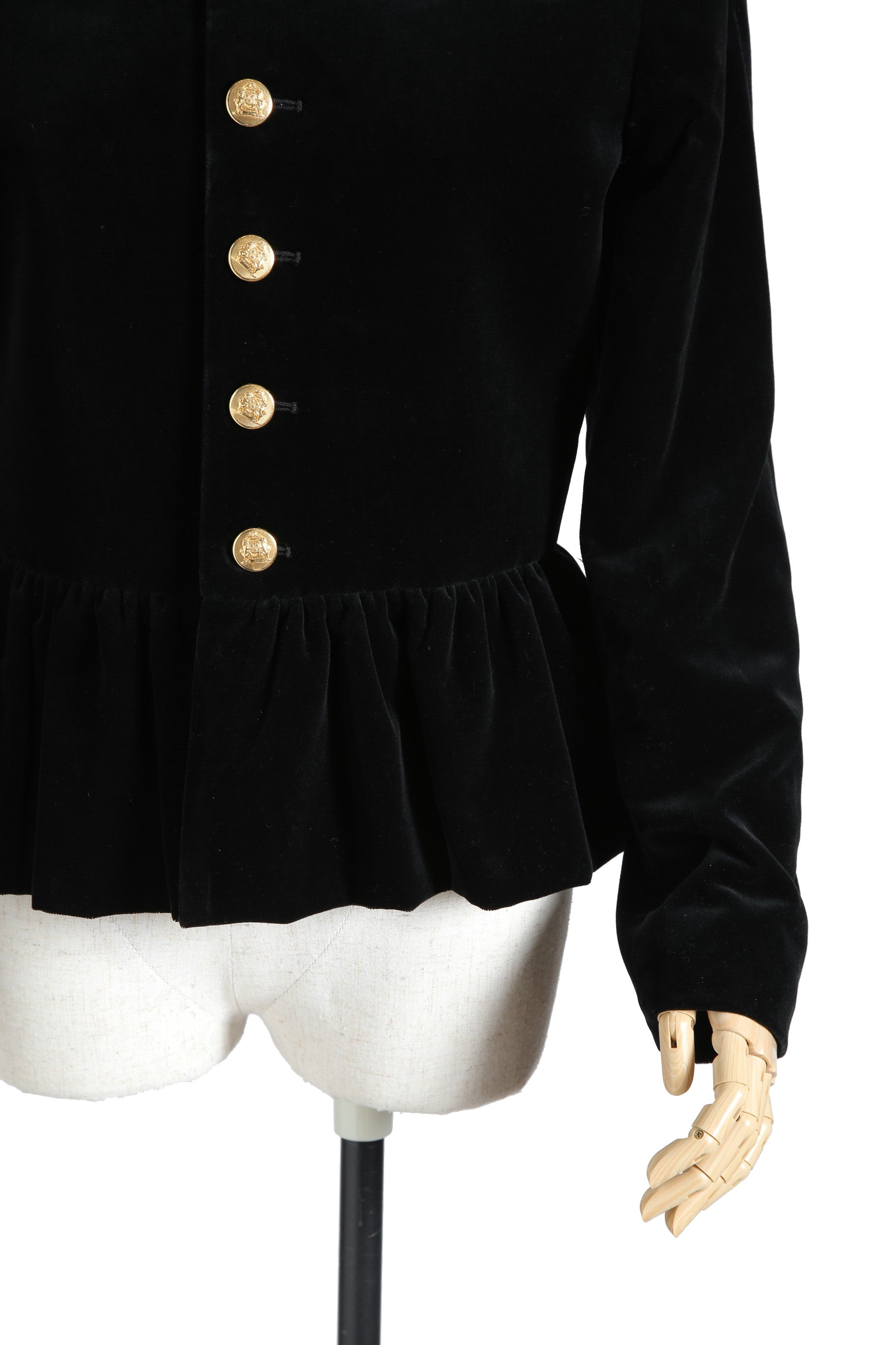 美品 CELINE セリーヌ / 21AW エディ期 Chasseur Jacket ベルベット シャスール ジャケット 2V81D226D / size 38 黒 国内正規品 レディース