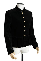 美品 CELINE セリーヌ / 21AW エディ期 Chasseur Jacket ベルベット シャスール ジャケット 2V81D226D / size 38 黒 国内正規品 レディース
