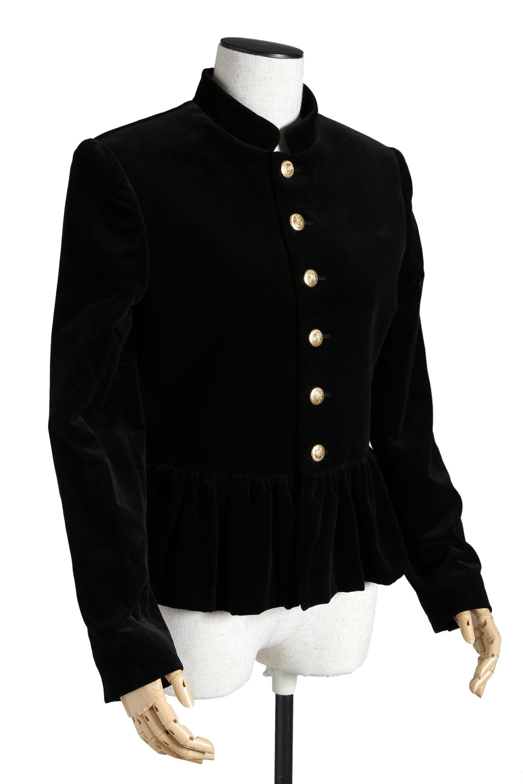 美品 CELINE セリーヌ / 21AW エディ期 Chasseur Jacket ベルベット シャスール ジャケット 2V81D226D / size 38 黒 国内正規品 レディース