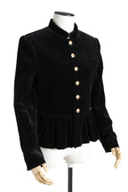 美品 CELINE セリーヌ / 21AW エディ期 Chasseur Jacket ベルベット シャスール ジャケット 2V81D226D / size 38 黒 国内正規品 レディース