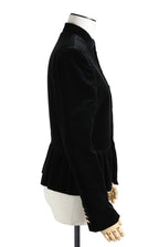 美品 CELINE セリーヌ / 21AW エディ期 Chasseur Jacket ベルベット シャスール ジャケット 2V81D226D / size 38 黒 国内正規品 レディース