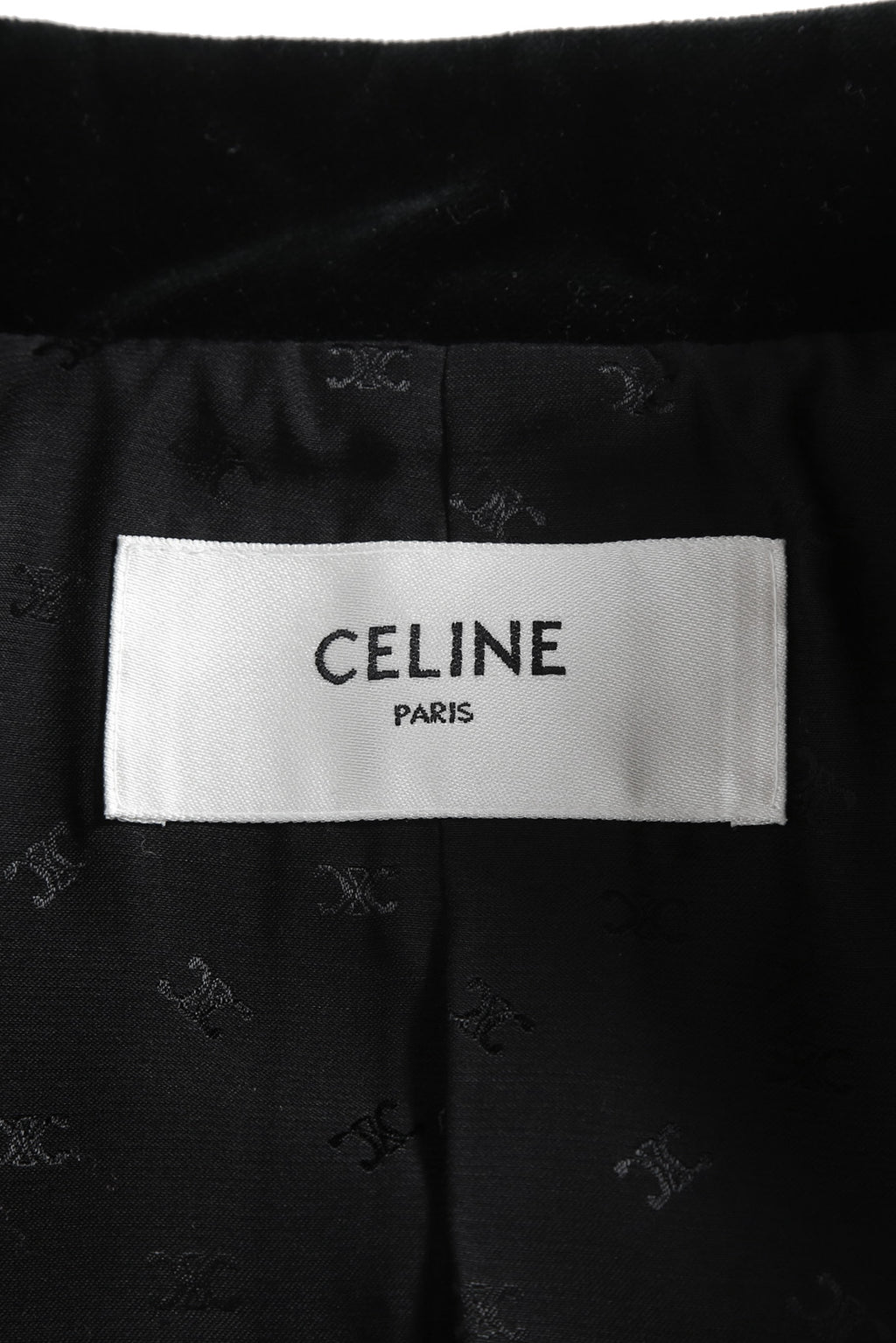 美品 CELINE セリーヌ / 21AW エディ期 Chasseur Jacket ベルベット シャスール ジャケット 2V81D226D / size 38 黒 国内正規品 レディース