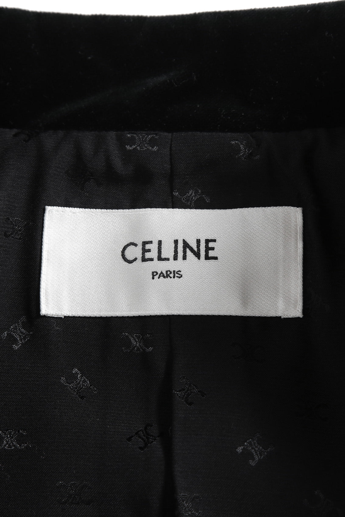 美品 CELINE セリーヌ / 21AW エディ期 Chasseur Jacket ベルベット シャスール ジャケット 2V81D226D / size 38 黒 国内正規品 レディース