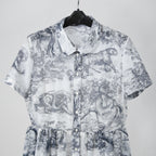 25年 新作 定価68万 美品 Christian Dior ディオール / ミディ シャツ ドレス / トワル ドゥ ジュイ / コットンモスリン / size 40 WHITE