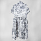 25年 新作 定価68万 美品 Christian Dior ディオール / ミディ シャツ ドレス / トワル ドゥ ジュイ / コットンモスリン / size 40 WHITE