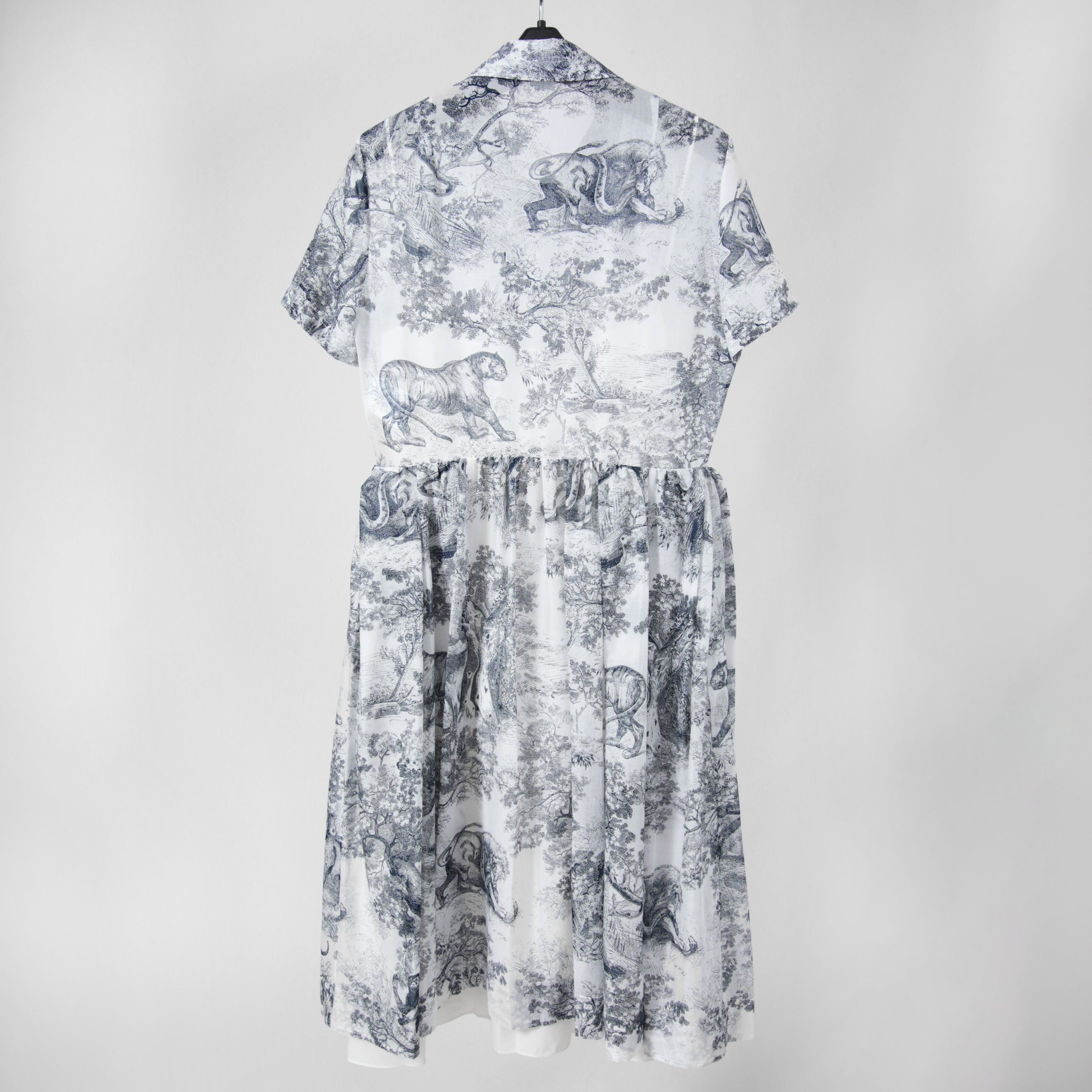 25年 新作 定価68万 美品 Christian Dior ディオール / ミディ シャツ ドレス / トワル ドゥ ジュイ / コットンモスリン / size 40 WHITE