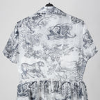 25年 新作 定価68万 美品 Christian Dior ディオール / ミディ シャツ ドレス / トワル ドゥ ジュイ / コットンモスリン / size 40 WHITE