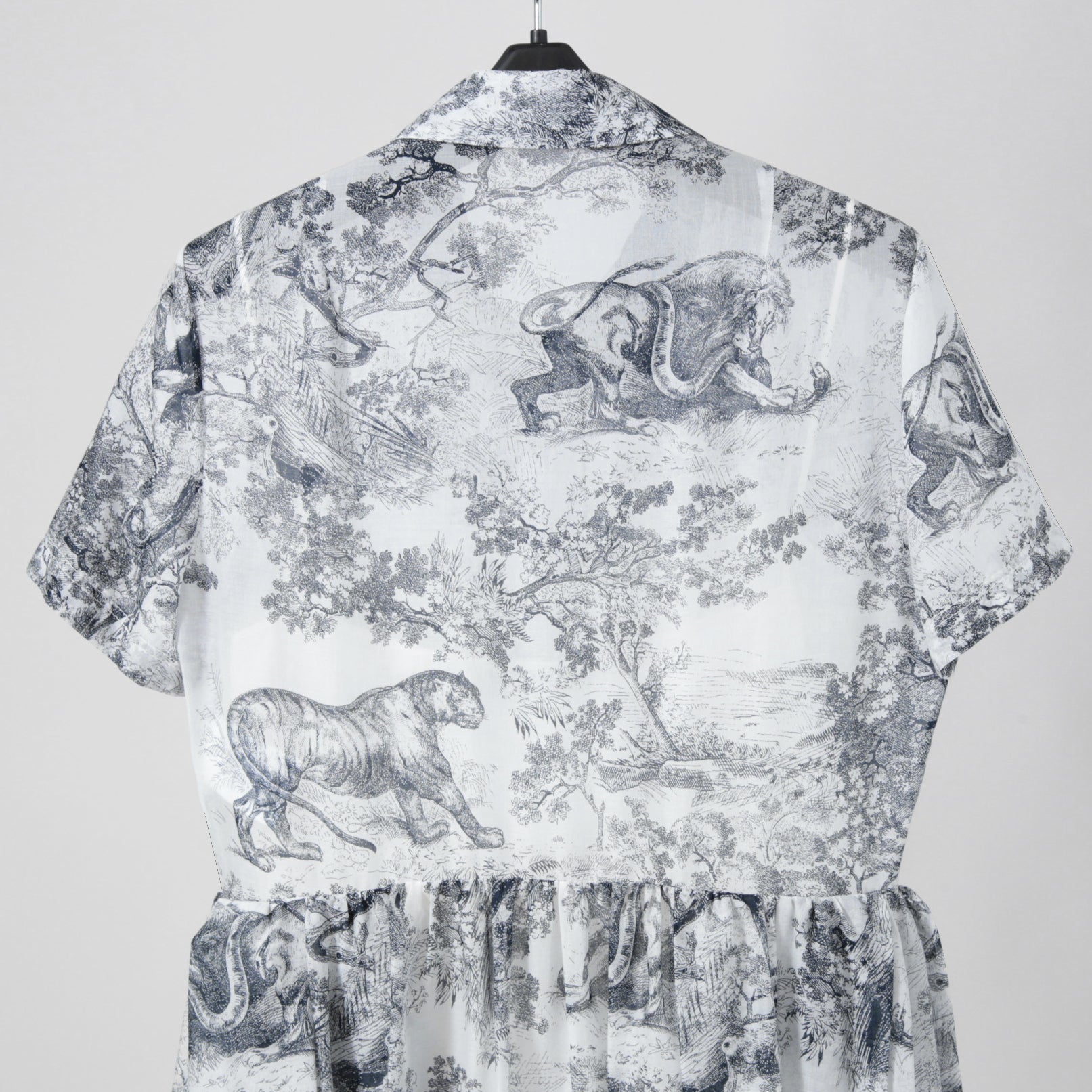 25年 新作 定価68万 美品 Christian Dior ディオール / ミディ シャツ ドレス / トワル ドゥ ジュイ / コットンモスリン / size 40 WHITE