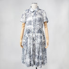 25年 新作 定価68万 美品 Christian Dior ディオール / ミディ シャツ ドレス / トワル ドゥ ジュイ / コットンモスリン / size 40 WHITE