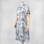 25年 新作 定価68万 美品 Christian Dior ディオール / ミディ シャツ ドレス / トワル ドゥ ジュイ / コットンモスリン / size 40 WHITE