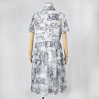 25年 新作 定価68万 美品 Christian Dior ディオール / ミディ シャツ ドレス / トワル ドゥ ジュイ / コットンモスリン / size 40 WHITE