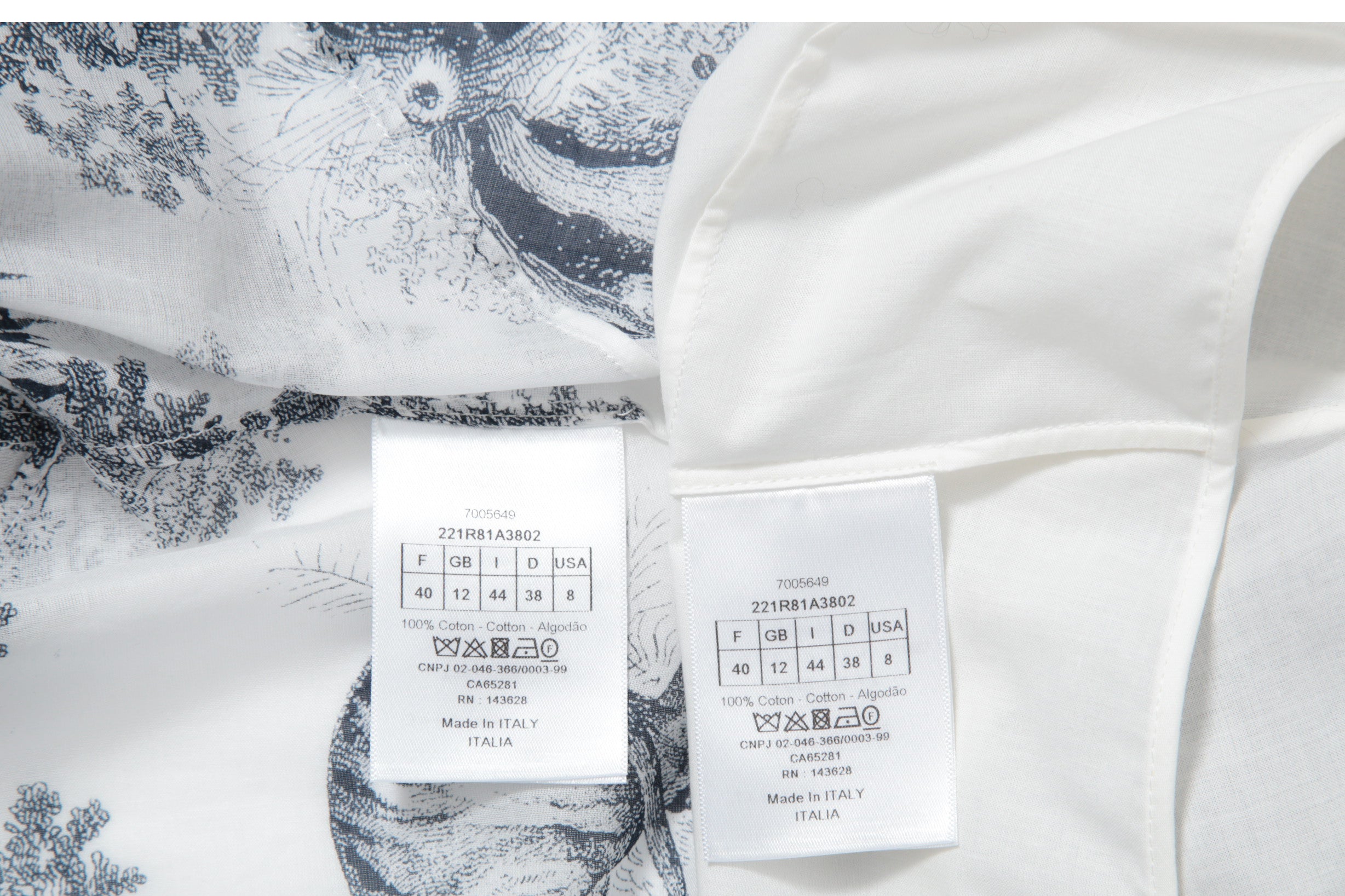 25年 新作 定価68万 美品 Christian Dior ディオール / ミディ シャツ ドレス / トワル ドゥ ジュイ / コットンモスリン / size 40 WHITE