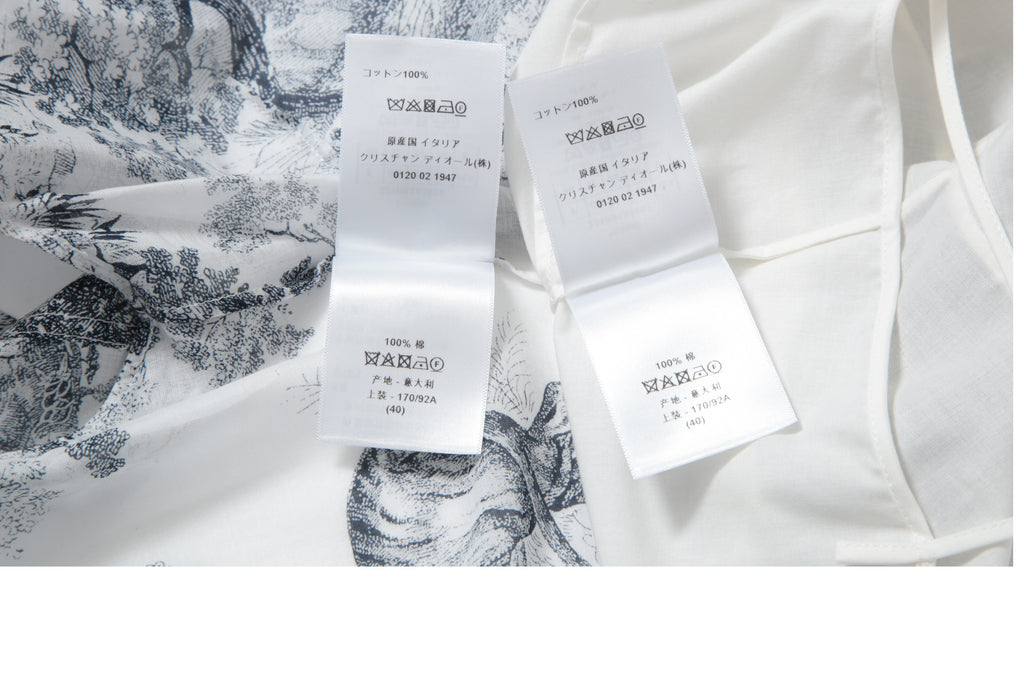 25年 新作 定価68万 美品 Christian Dior ディオール / ミディ シャツ ドレス / トワル ドゥ ジュイ / コットンモスリン / size 40 WHITE