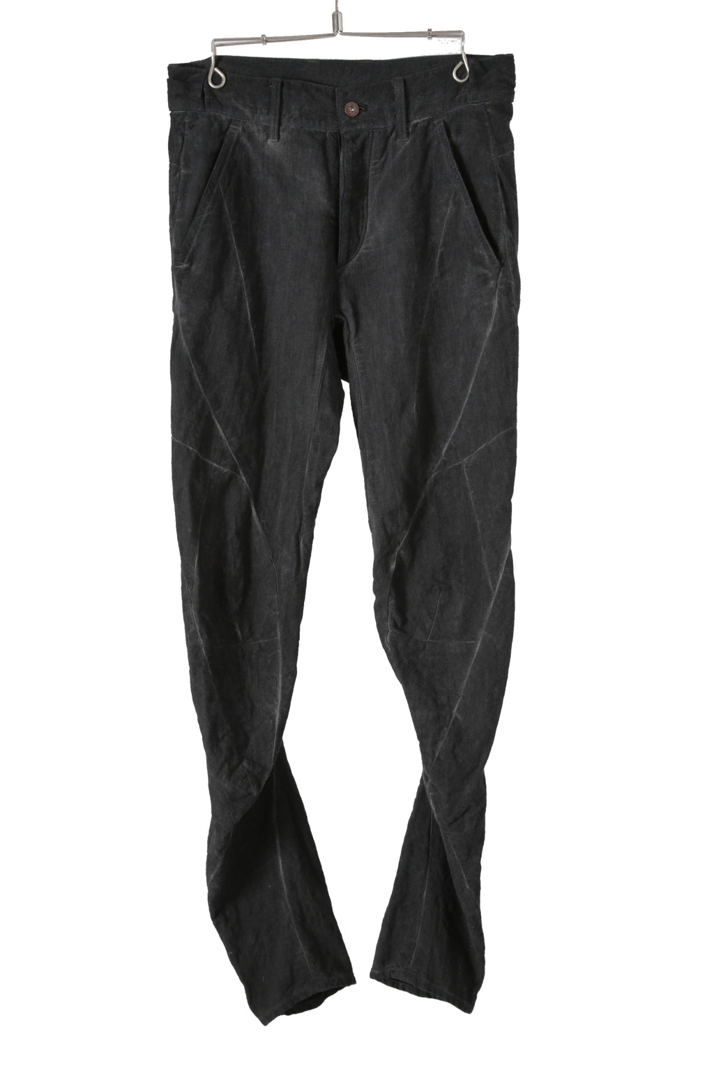 美品 D.HYGEN ディーハイゲン / 22SS Cotton Linen Stretch Denim Overlock Twist Curve Slim Pants / size 2 (SUMI BLACK) パンツ