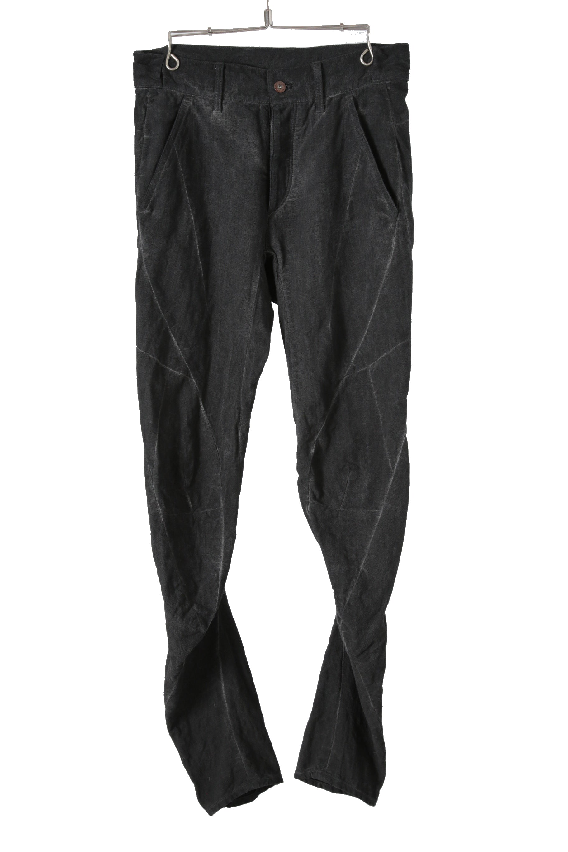 美品 D.HYGEN ディーハイゲン / 22SS Cotton Linen Stretch Denim Overlock Twist Curve Slim Pants / size 2 (SUMI BLACK) パンツ