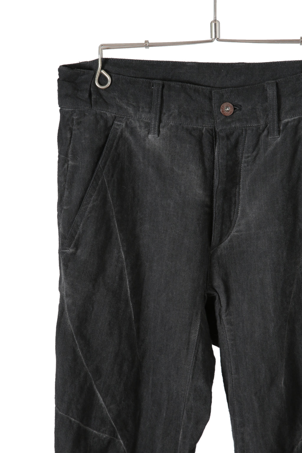 美品 D.HYGEN ディーハイゲン / 22SS Cotton Linen Stretch Denim Overlock Twist Curve Slim Pants / size 2 (SUMI BLACK) パンツ