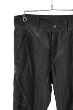 美品 D.HYGEN ディーハイゲン / 22SS Cotton Linen Stretch Denim Overlock Twist Curve Slim Pants / size 2 (SUMI BLACK) パンツ