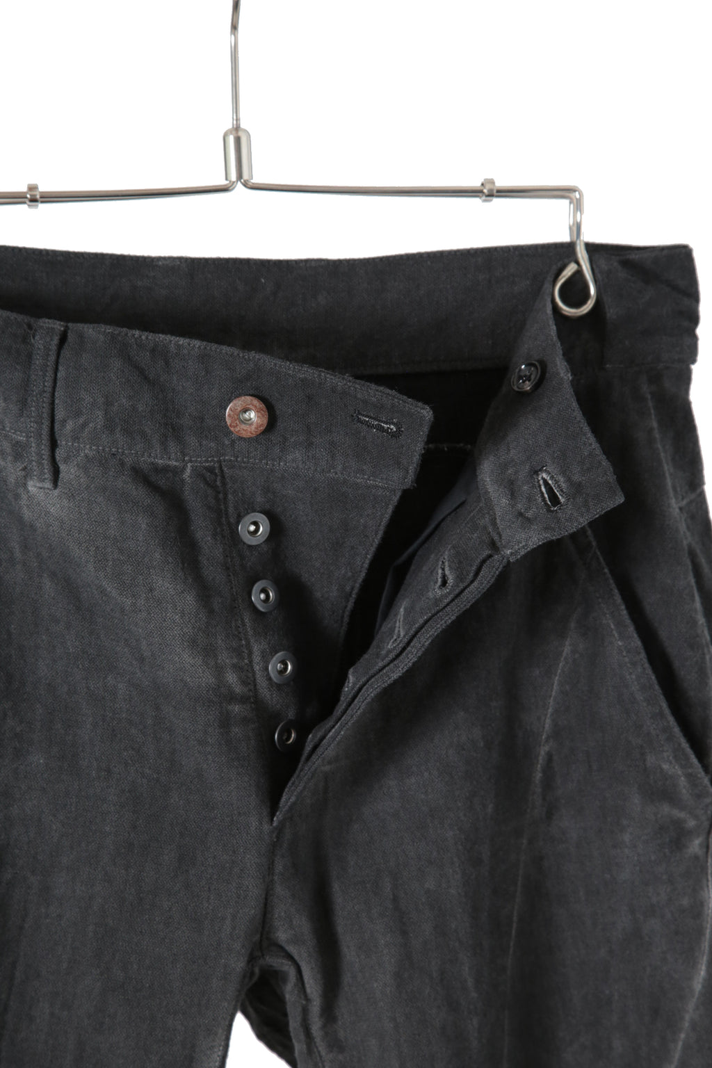 美品 D.HYGEN ディーハイゲン / 22SS Cotton Linen Stretch Denim Overlock Twist Curve Slim Pants / size 2 (SUMI BLACK) パンツ