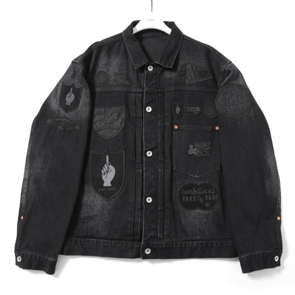 新品 Sacai サカイ / 24AW Gonz BEYONDEXX Denim Jacket / 24-03525M / size 3 (BLACK) デニム ジャケット