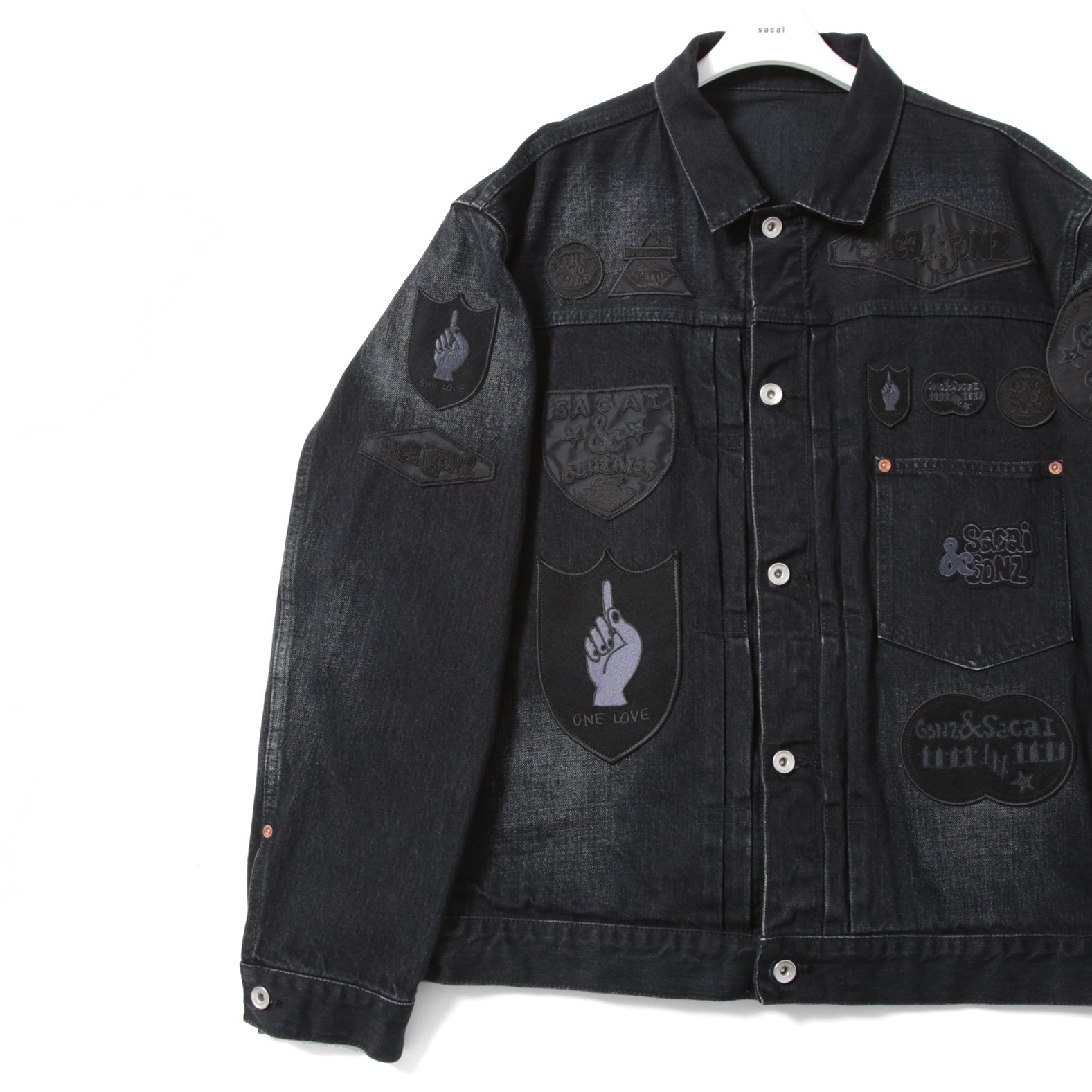 新品 Sacai サカイ / 24AW Gonz BEYONDEXX Denim Jacket / 24-03525M / size 3 (BLACK) デニム ジャケット