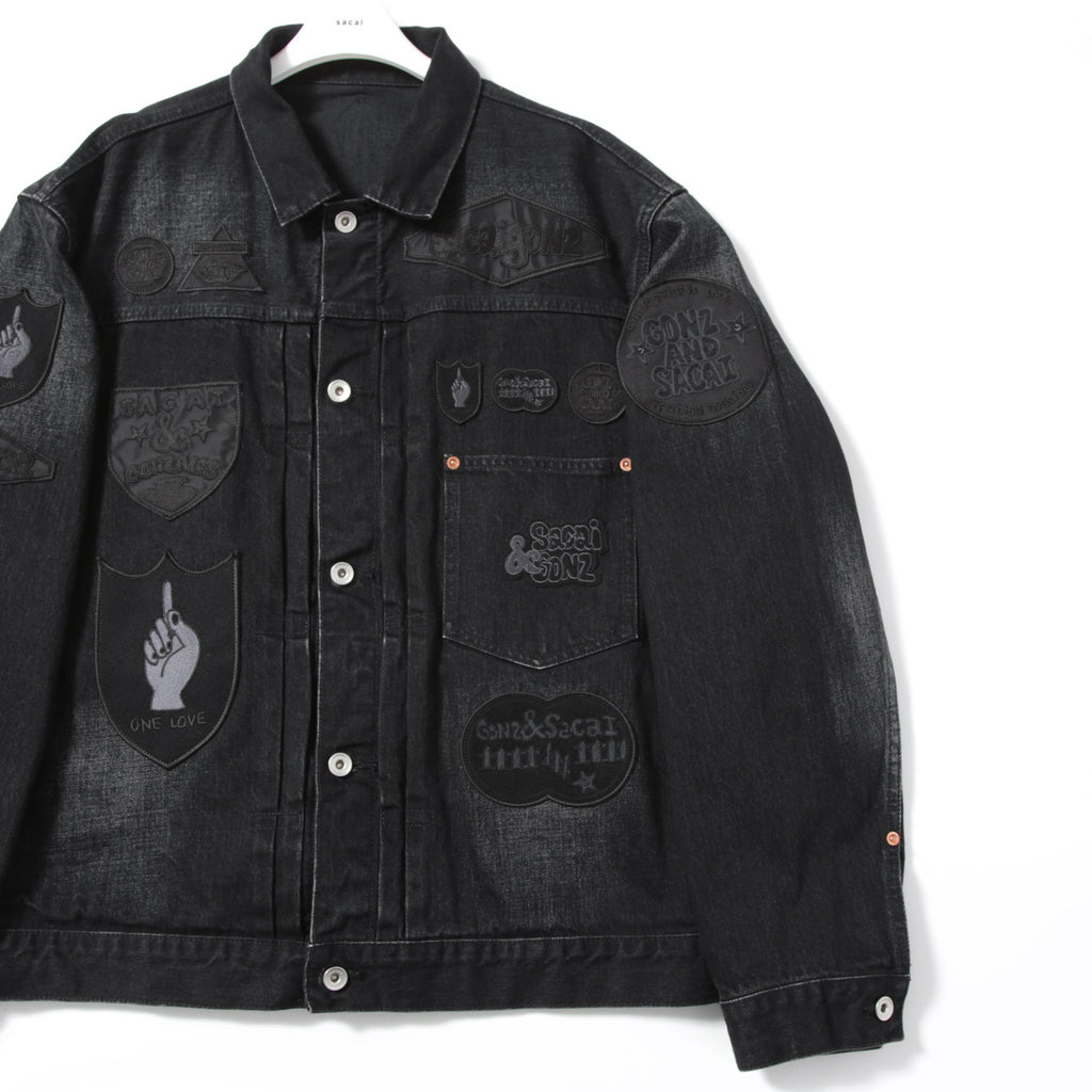 新品 Sacai サカイ / 24AW Gonz BEYONDEXX Denim Jacket / 24-03525M / size 3 (BLACK) デニム ジャケット