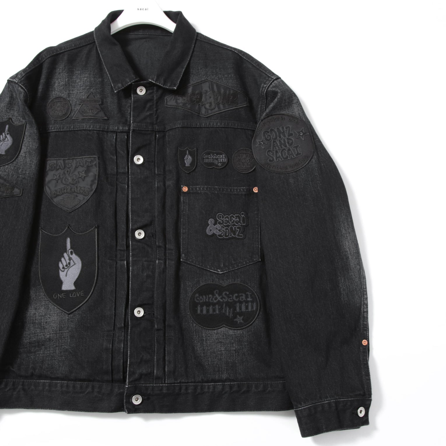 新品 Sacai サカイ / 24AW Gonz BEYONDEXX Denim Jacket / 24-03525M / size 3 (BLACK) デニム ジャケット