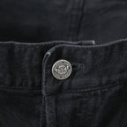 BALMAIN バルマン / 美品 ストレッチデニム バイカーパンツ クラッシュ加工 / BALMAINロゴ刺繍 刻印ボタン付き / スキニー デニム / size 28 (BLACK)