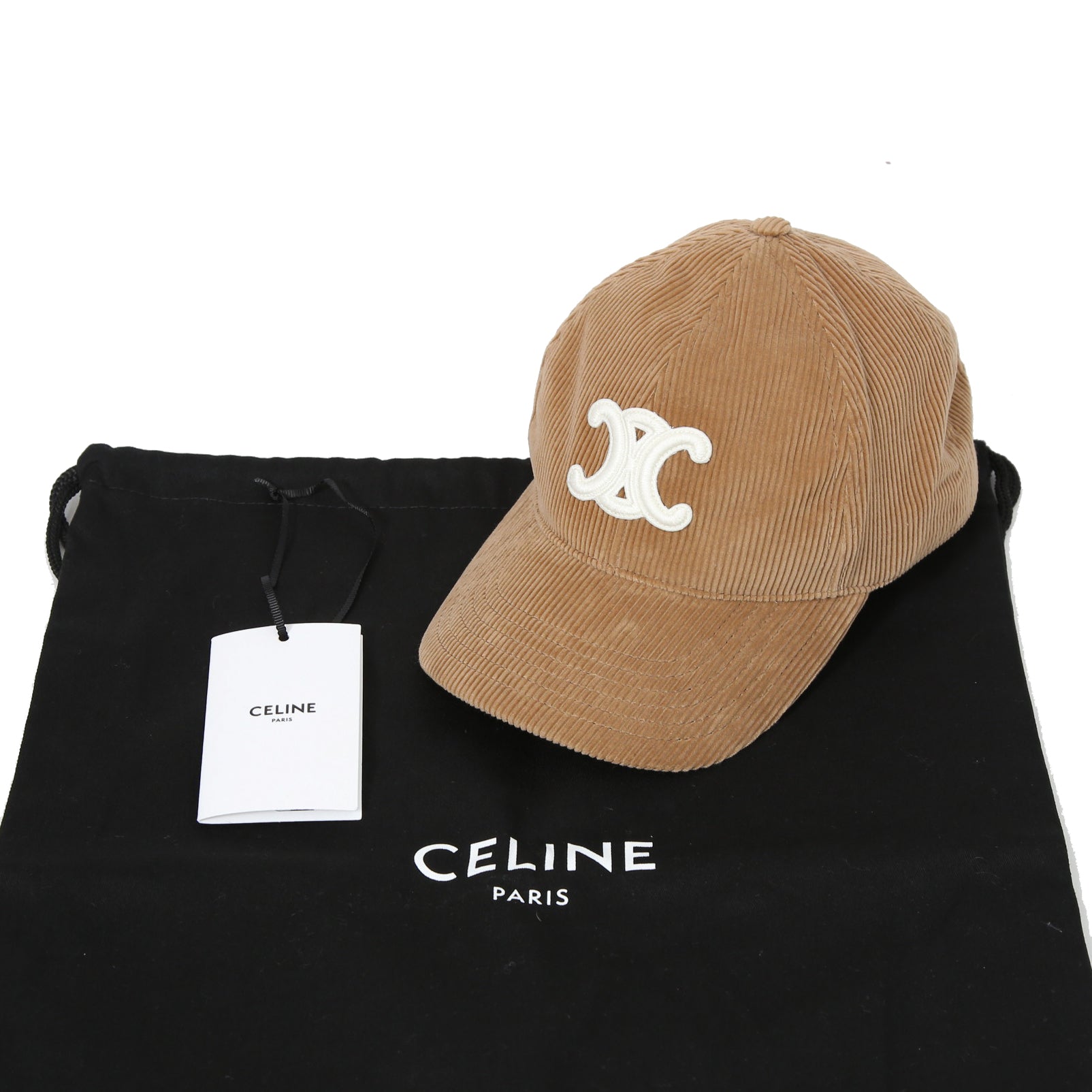 新品 CELINE トリオンフ キャップ コットン カシミア コーデュロイ 新品 CELINE トリオンフ キャップ コットン カシミア コーデュロイ