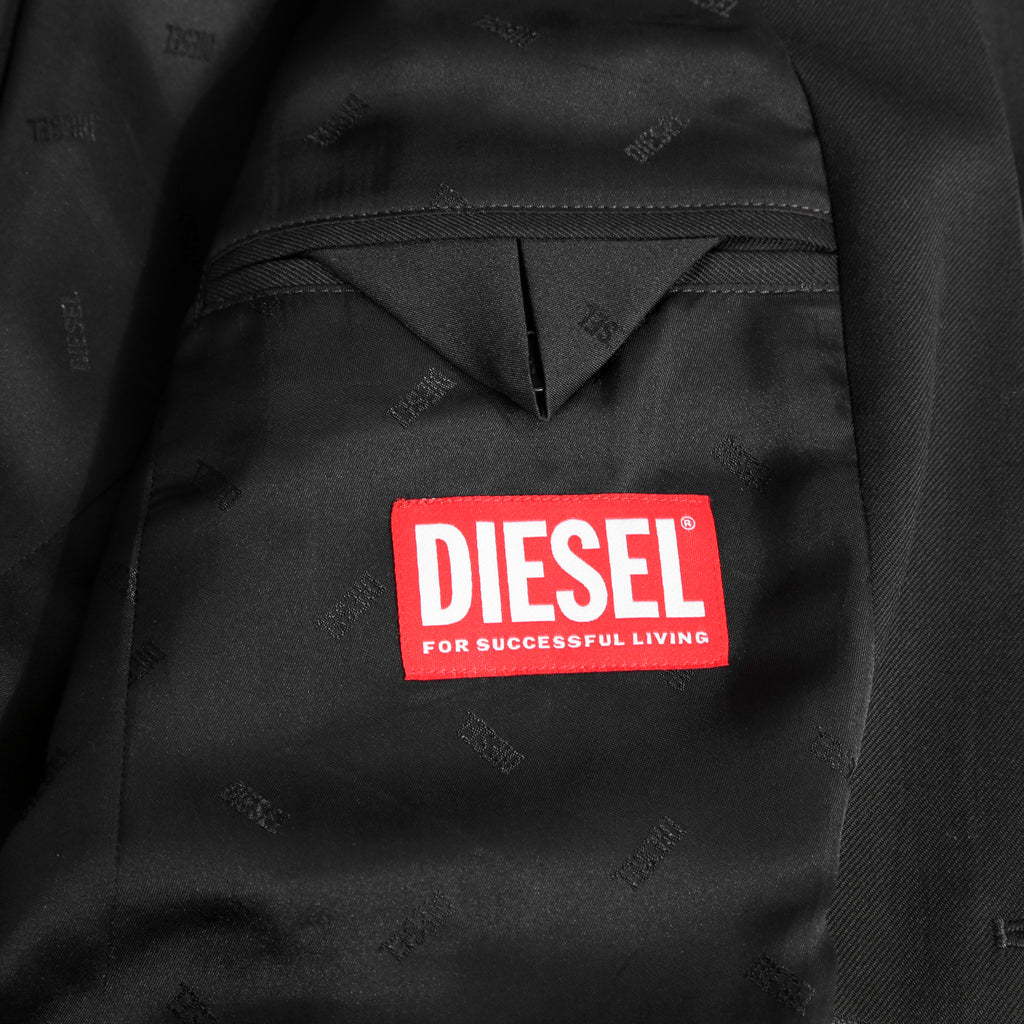 DIESEL ディーゼル / 24-25AW 美品 J-PHONIX-DENIM / ウール コーティング / テーラード ジャケット / size 48 (BLACK)
