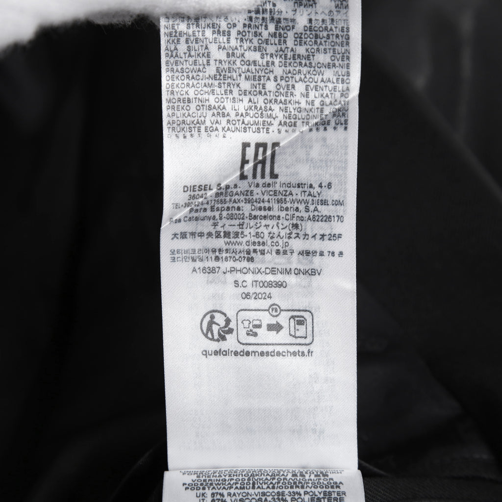 DIESEL ディーゼル / 24-25AW 美品 J-PHONIX-DENIM / ウール コーティング / テーラード ジャケット / size 48 (BLACK)