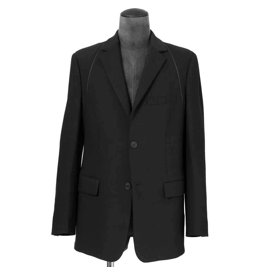 新品 FENDI フェンディ / 21AW ジップアップ ディティール 2B テーラード ジャケット / ブレザー / FJ0642 AGYA / size 48 (BLACK x BLUE)